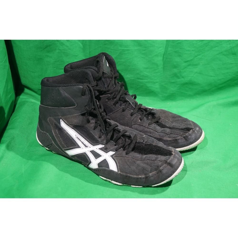Asics Matcontrol Wrestling Shoes Sneaker Men Size 7.5 Black White MMA 1081A020